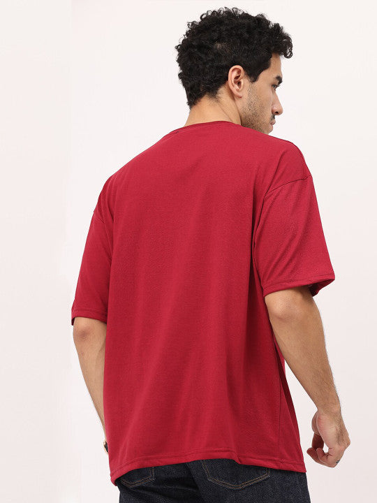 MOTIVATIONAL STREETWEAR | "Just Keep Going" Maroon Oversized Tee