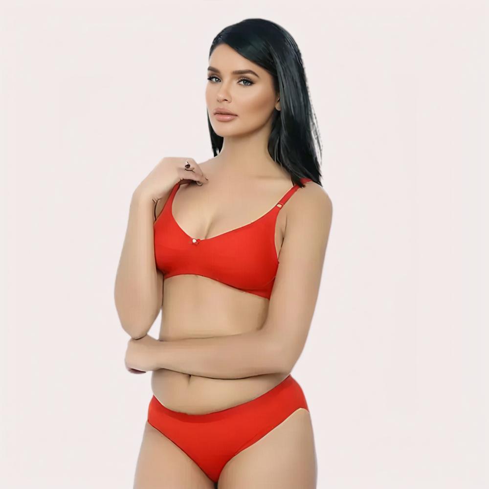 FD Organic Cotton Bra Set – Red | Soft, Skin-Friendly &amp; All-Day Comfort