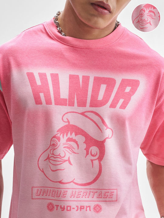 HLNDA Retro Graphic | Pink &amp; Peach Oversized Tee