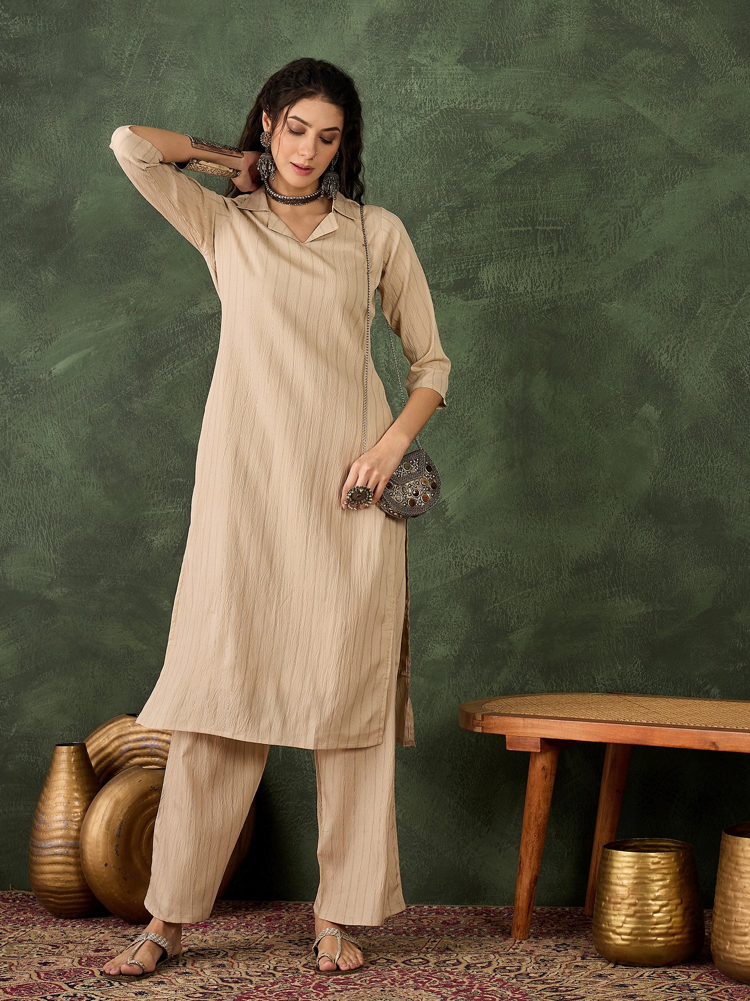 VredeVogel Cotton Silk Blend Kurta Set