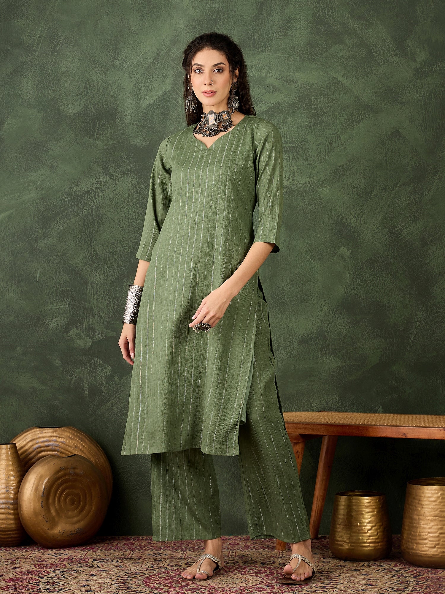 VredeVogel Cotton Silk Blend Kurta Set