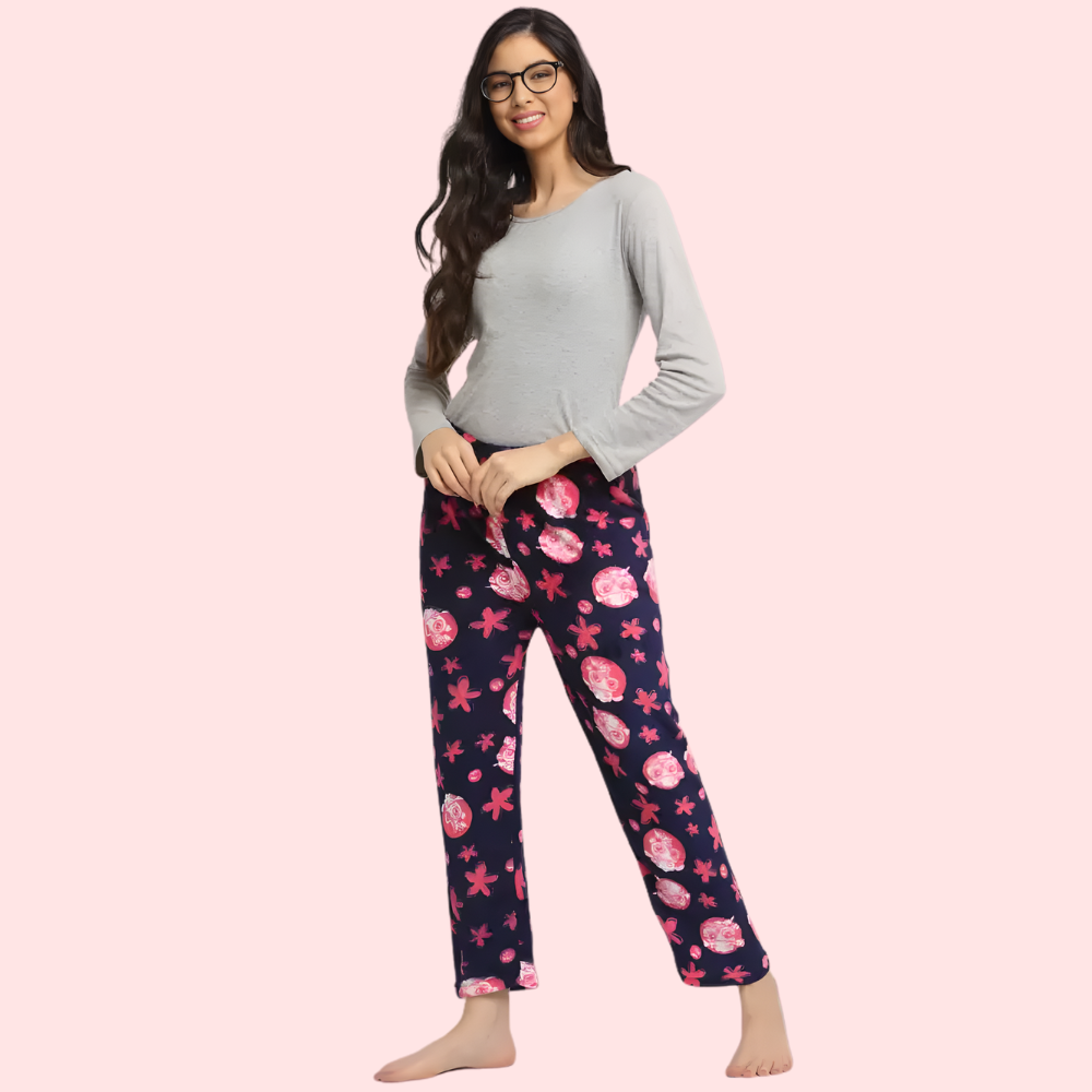 Ladies Winter Warm Printed Pajamas – Pack of 2