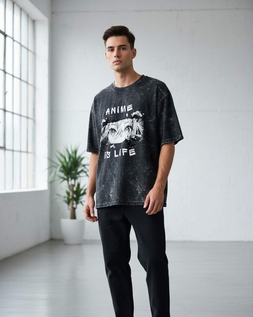 ANIME IS LIFE  OVERSIZED T SHIRT