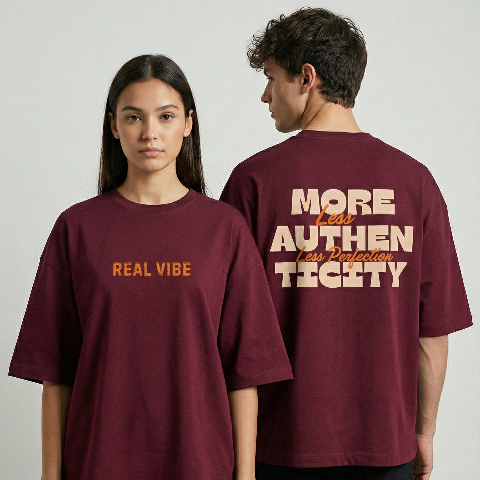 REAL VIBE BACK PRINT OVERSIZED UNISEX T-SHIRT