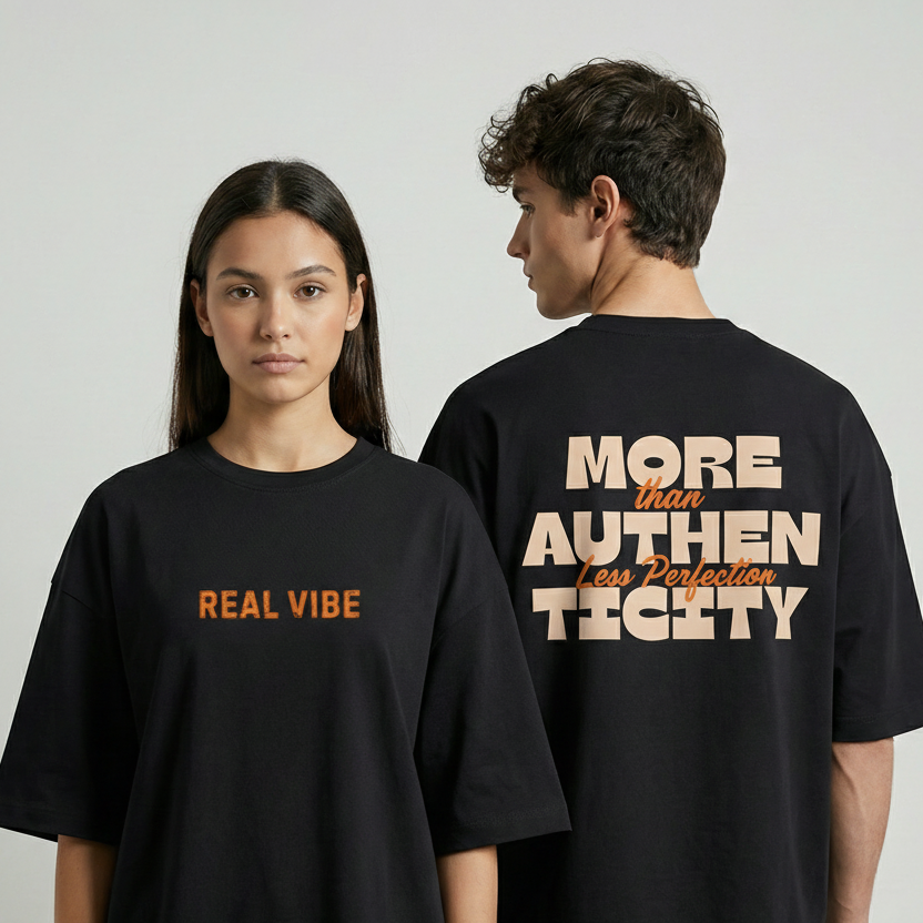 REAL VIBE BACK PRINT OVERSIZED UNISEX T-SHIRT