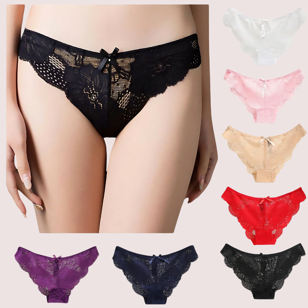 Low Waist Hollow Bow Panties Pack (of 3)