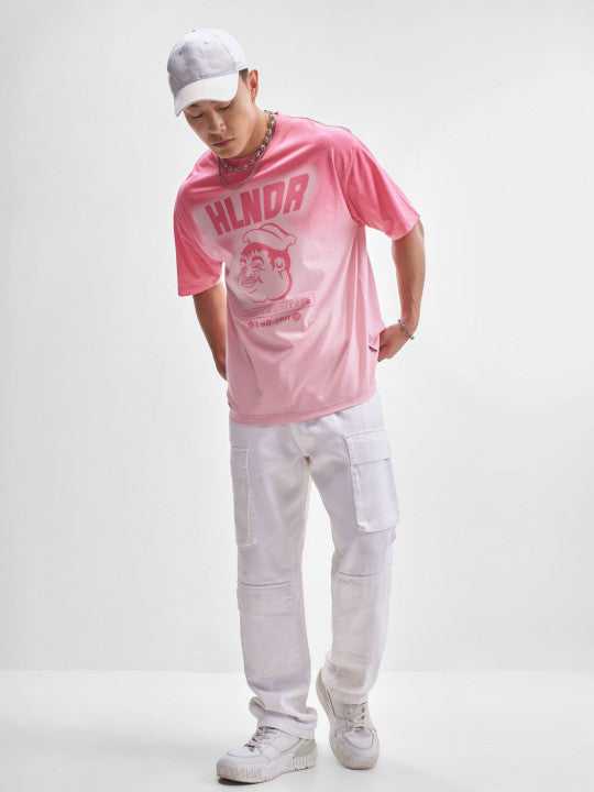 HLNDA Retro Graphic | Pink &amp; Peach Oversized Tee