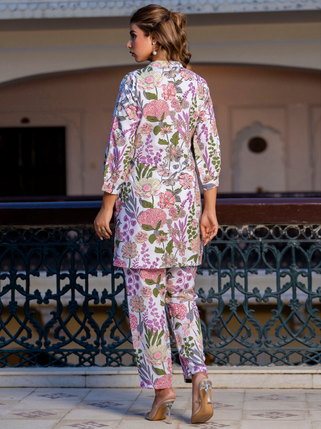 Multicolor Cotton Blend Kurti Set