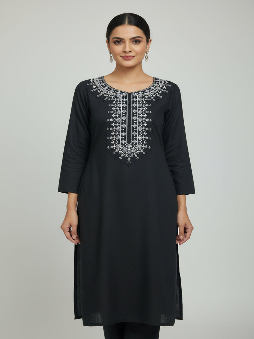 Women's Embroidered Cotton Magic Kurta Set.