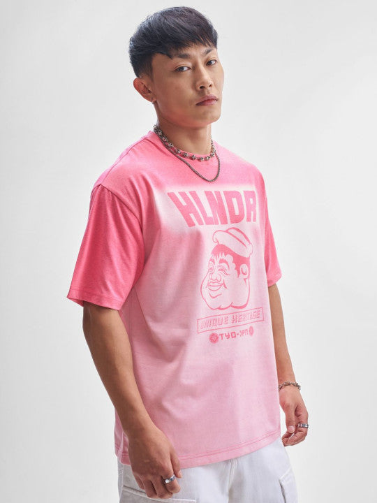 HLNDA Retro Graphic | Pink &amp; Peach Oversized Tee