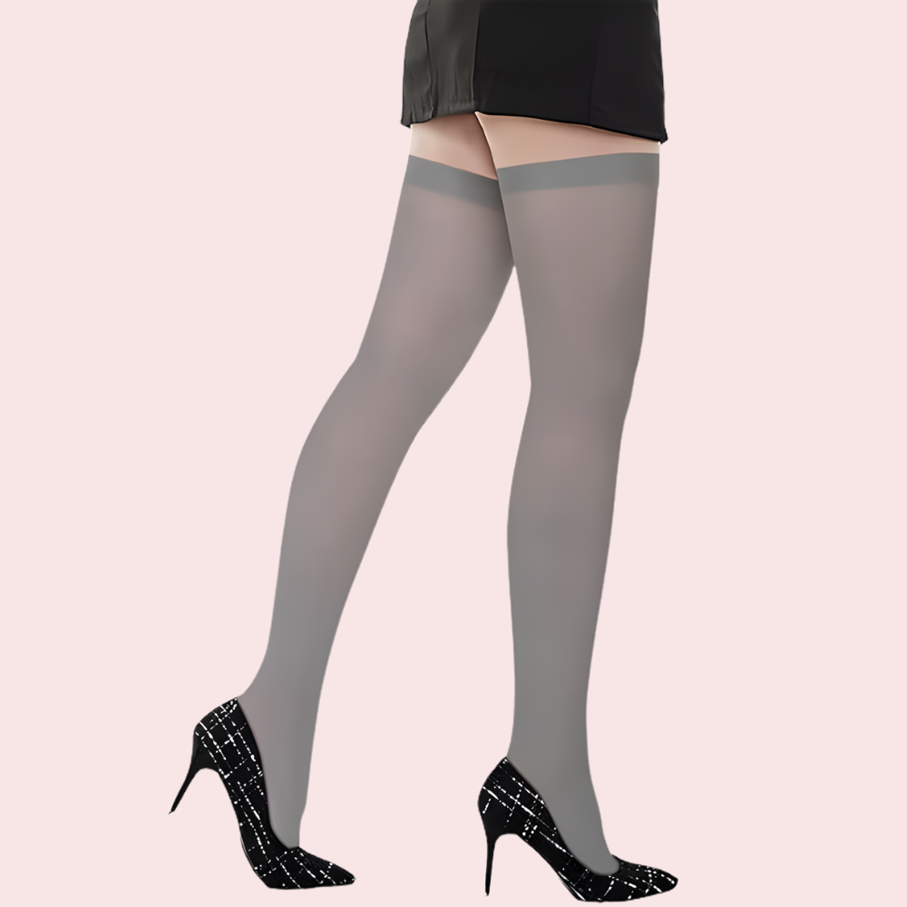 Ultra-Sheer Fashion Stockings – Pack of 2 (Nude &amp; Grey Shades)