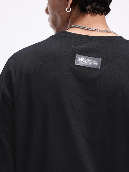 URBAN EDGE | "Screwed" Typography Black Oversized Tee