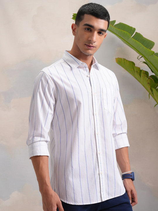 CRISP MINIMALISM | Tokyo Talkies Sheer Striped Shirt