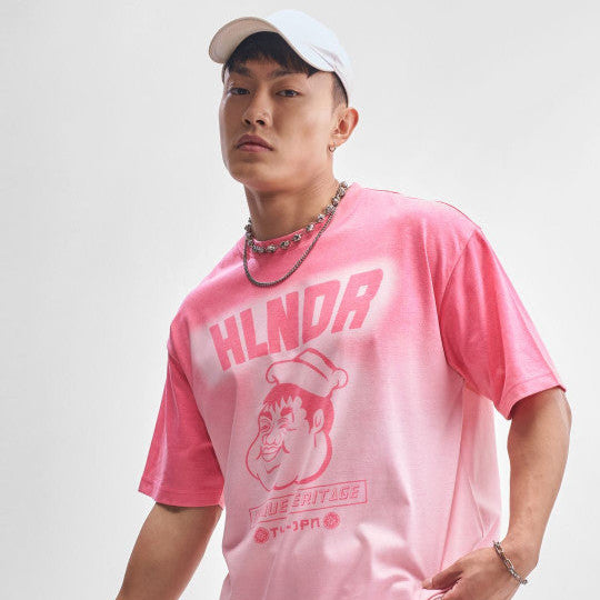 HLNDA Retro Graphic | Pink &amp; Peach Oversized Tee