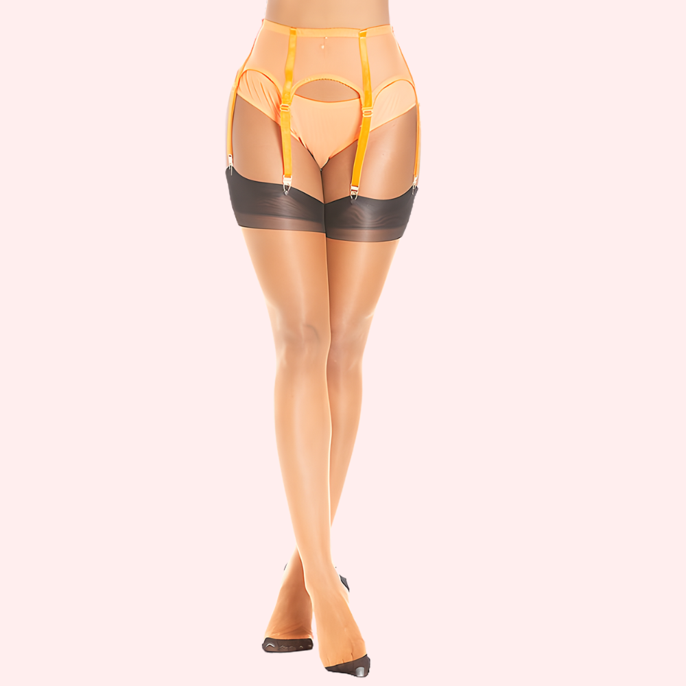 Sheer Thigh-High Stockings Pack of 2 – Ultra-Smooth, (Black &amp; Nude Combo)
