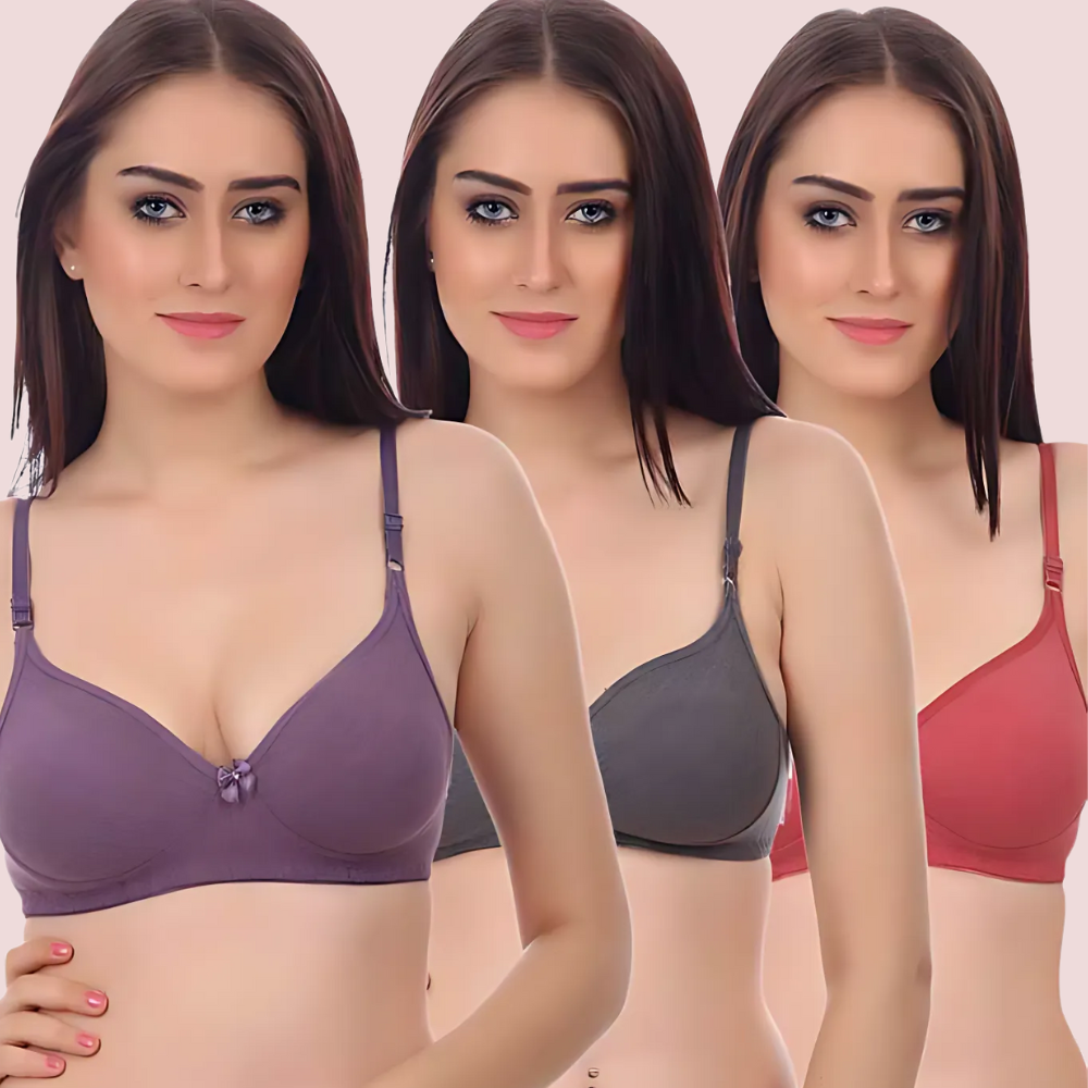 Soft &amp; Cozy Cotton Bra-Pk Of 3