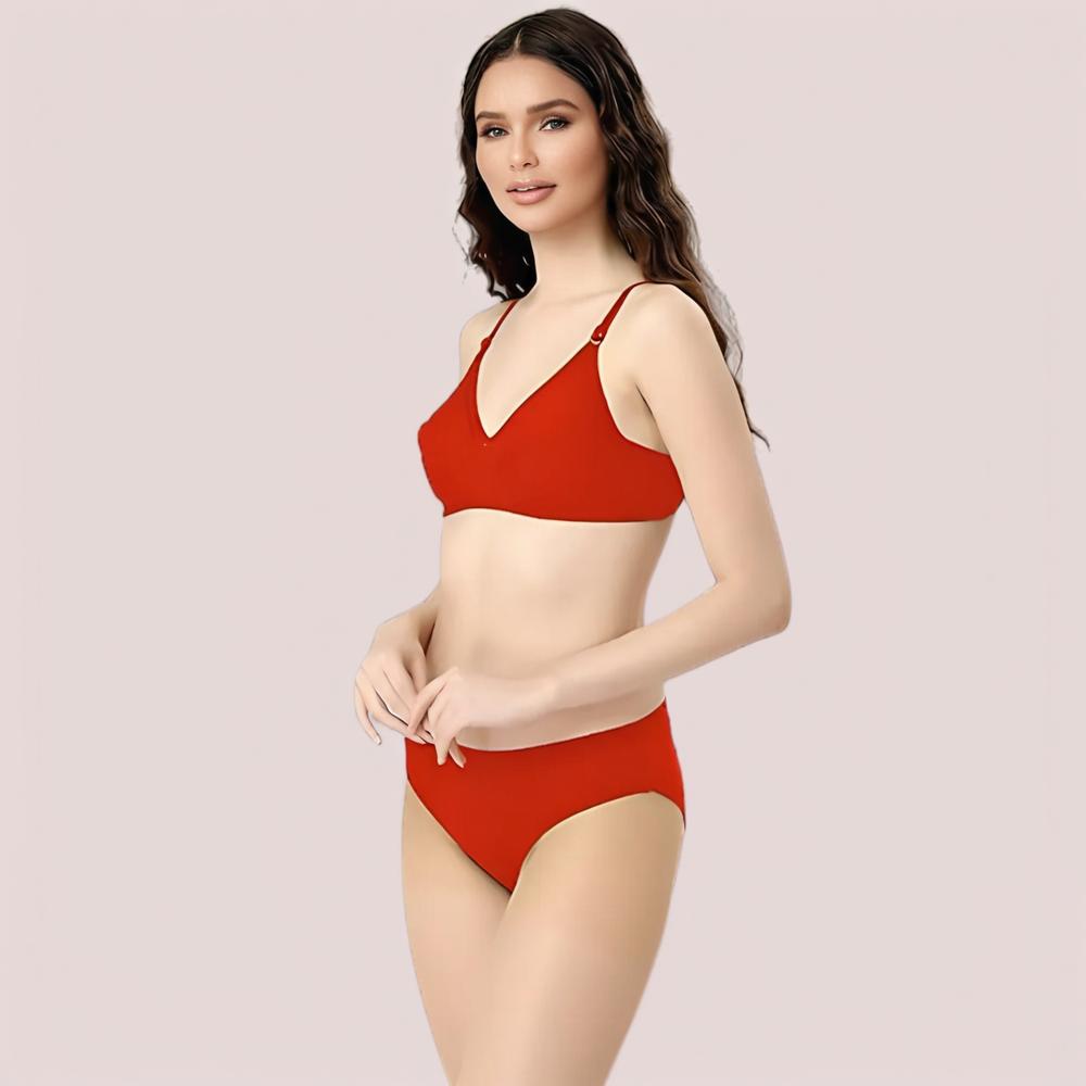 Cherry Hug – Red Cotton Bra &amp; Panty Set