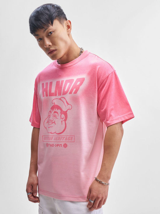 HLNDA Retro Graphic | Pink &amp; Peach Oversized Tee